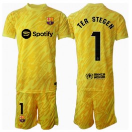 Barcelona Ter Stegen #1 Keeper Thuis tenue Kids 2024-25 Korte Mouw (+ Korte broeken)